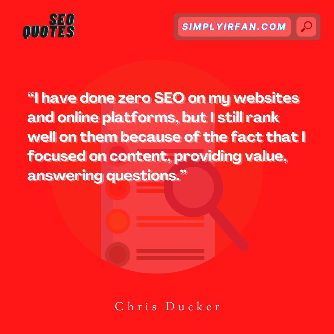 seo quote by Chris Ducker