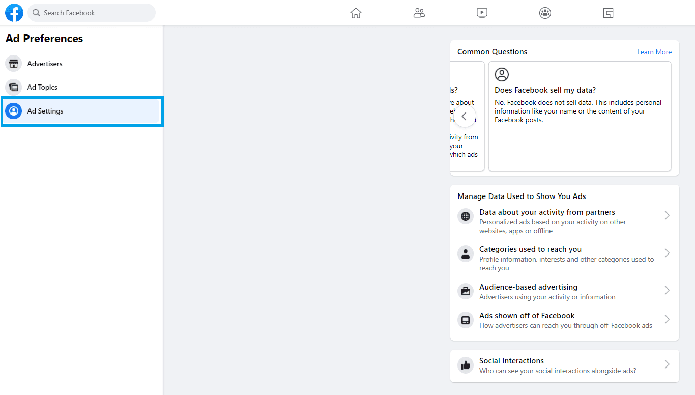 Facebook ads settings 