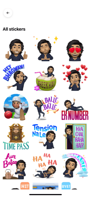 All stickers on Facebook Avatar