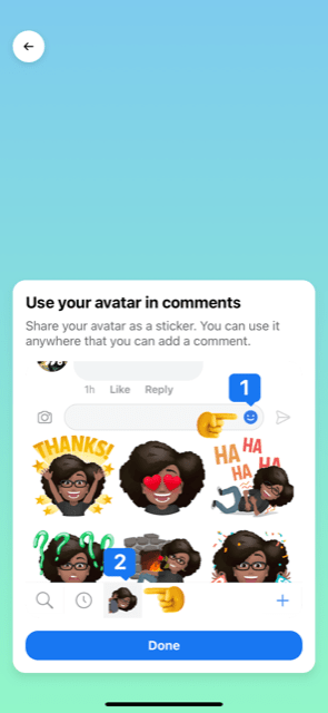 You can use your Facebook Avatar in Comments.
