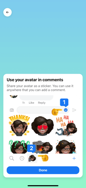 You can use your Facebook Avatar in Comments.