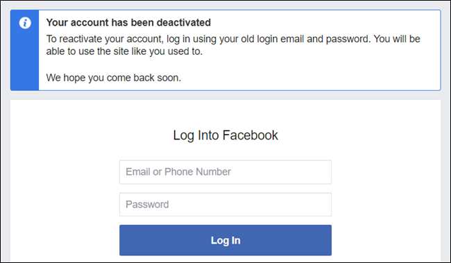 your account has been deactivated
