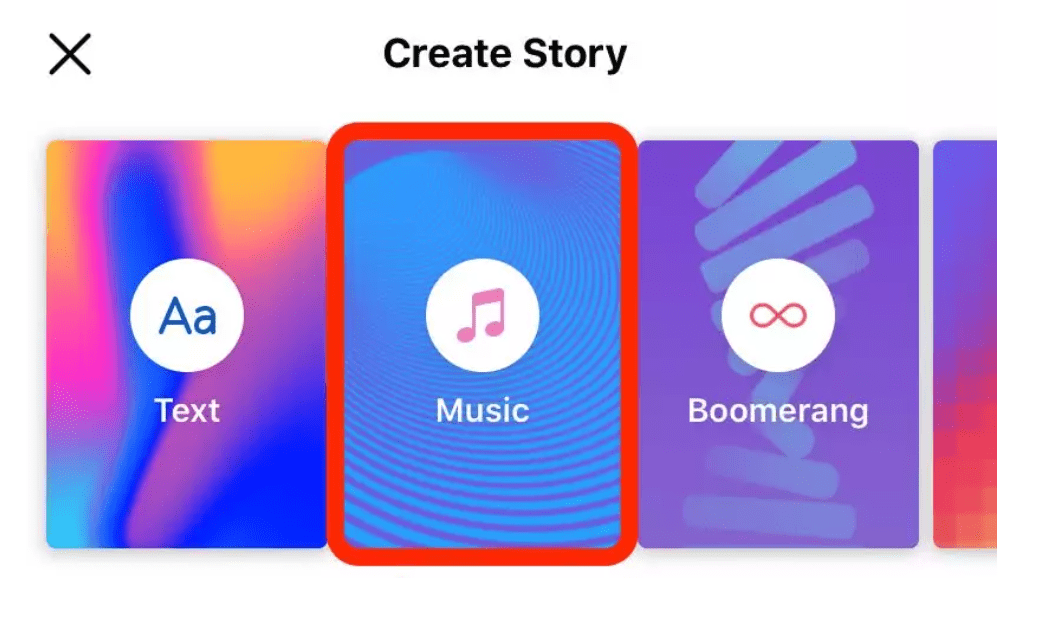 add music to Facebook story