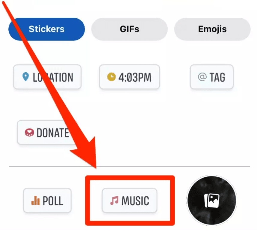 add music to Facebook story