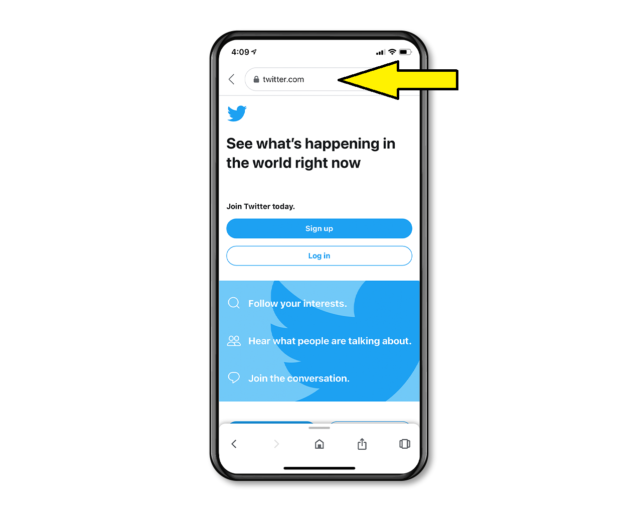 Twitter Sign up page