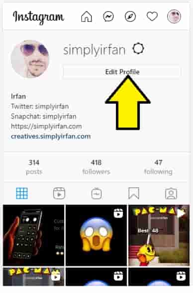 change Instagram username on mobile step 1