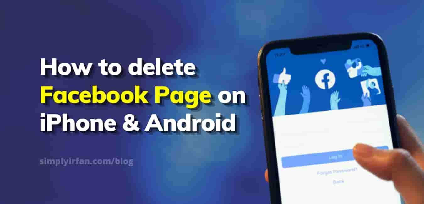 how to delete Facebook page on iPhone and android