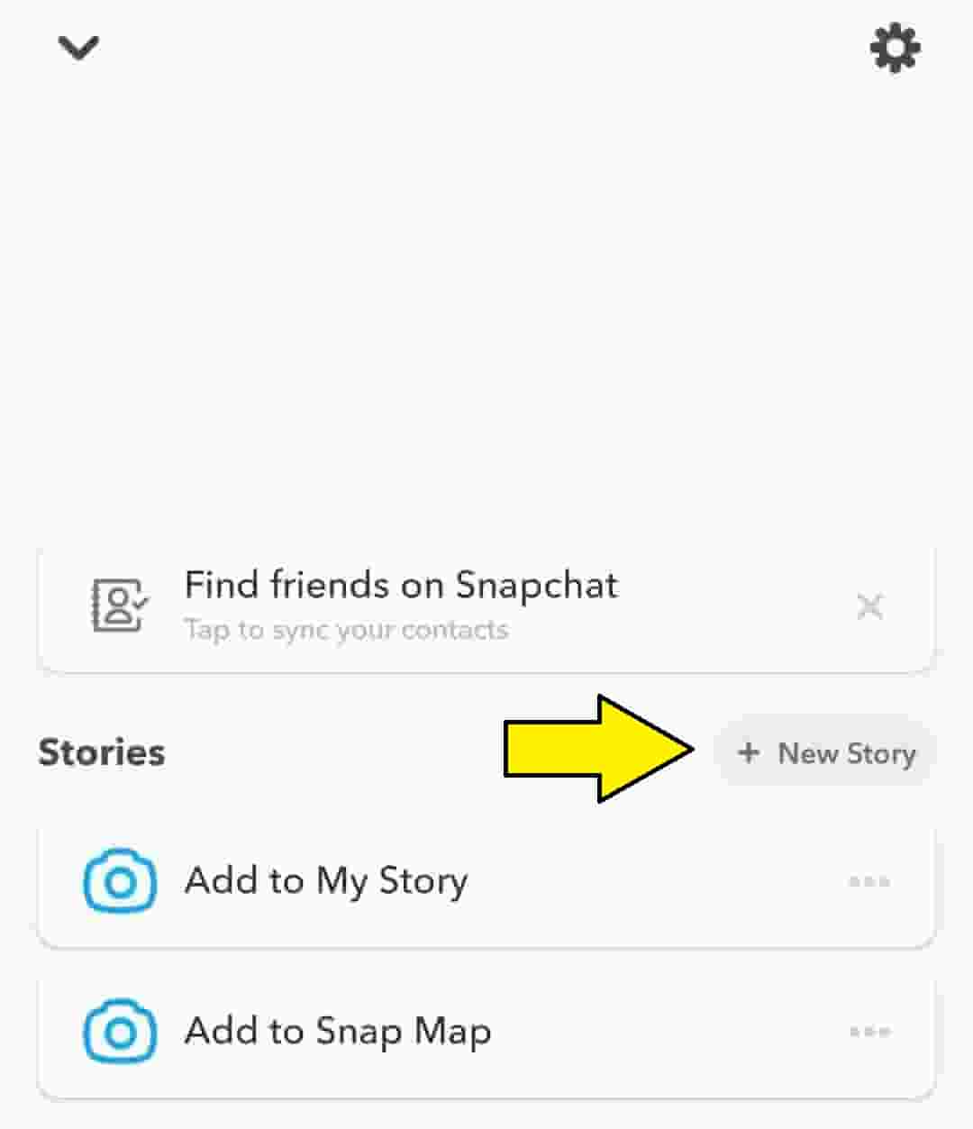 create snapchat private story step 1