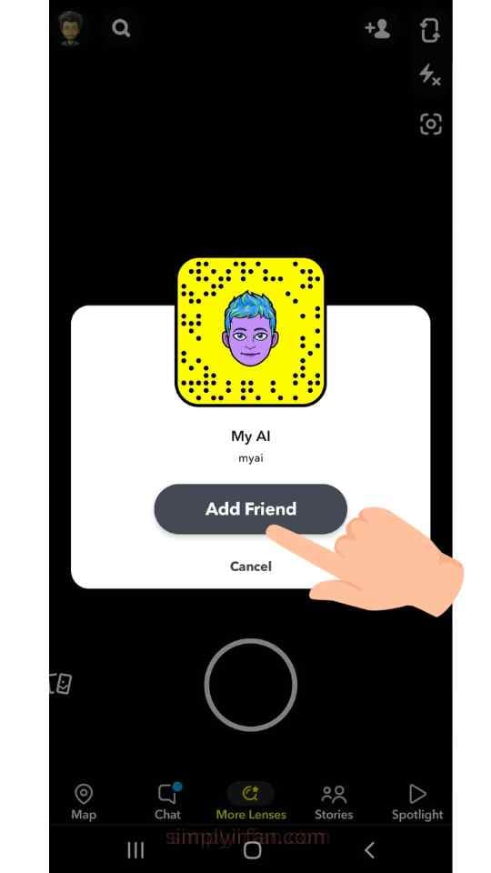 Tap on Add Friend My AI 