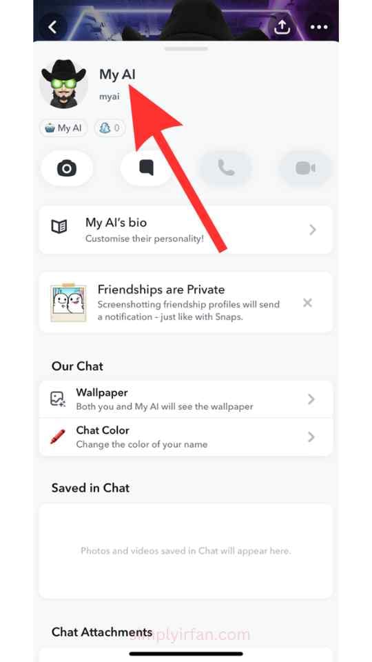 Change the name of My AI on Snapchat Step 1