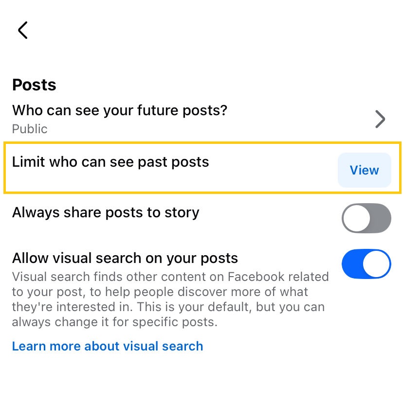 Limit who can see past posts on Facebook
