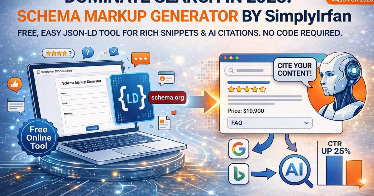 Schema Markup Generator: Free SEO Tool by SimplyIrfan (2026)