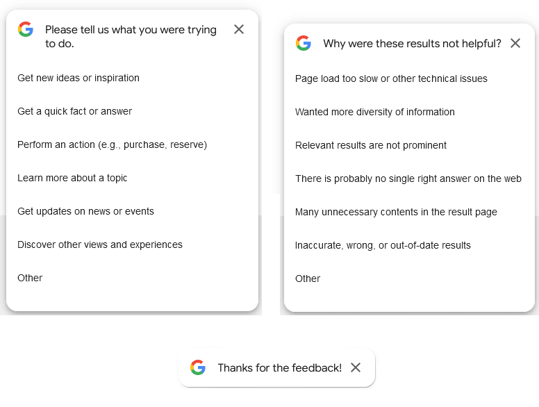 Google Search Feedback Pop-Up Signals SEO Change