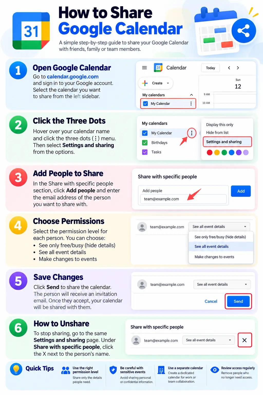 How to Share Google Calendar: Step-by-Step Guide