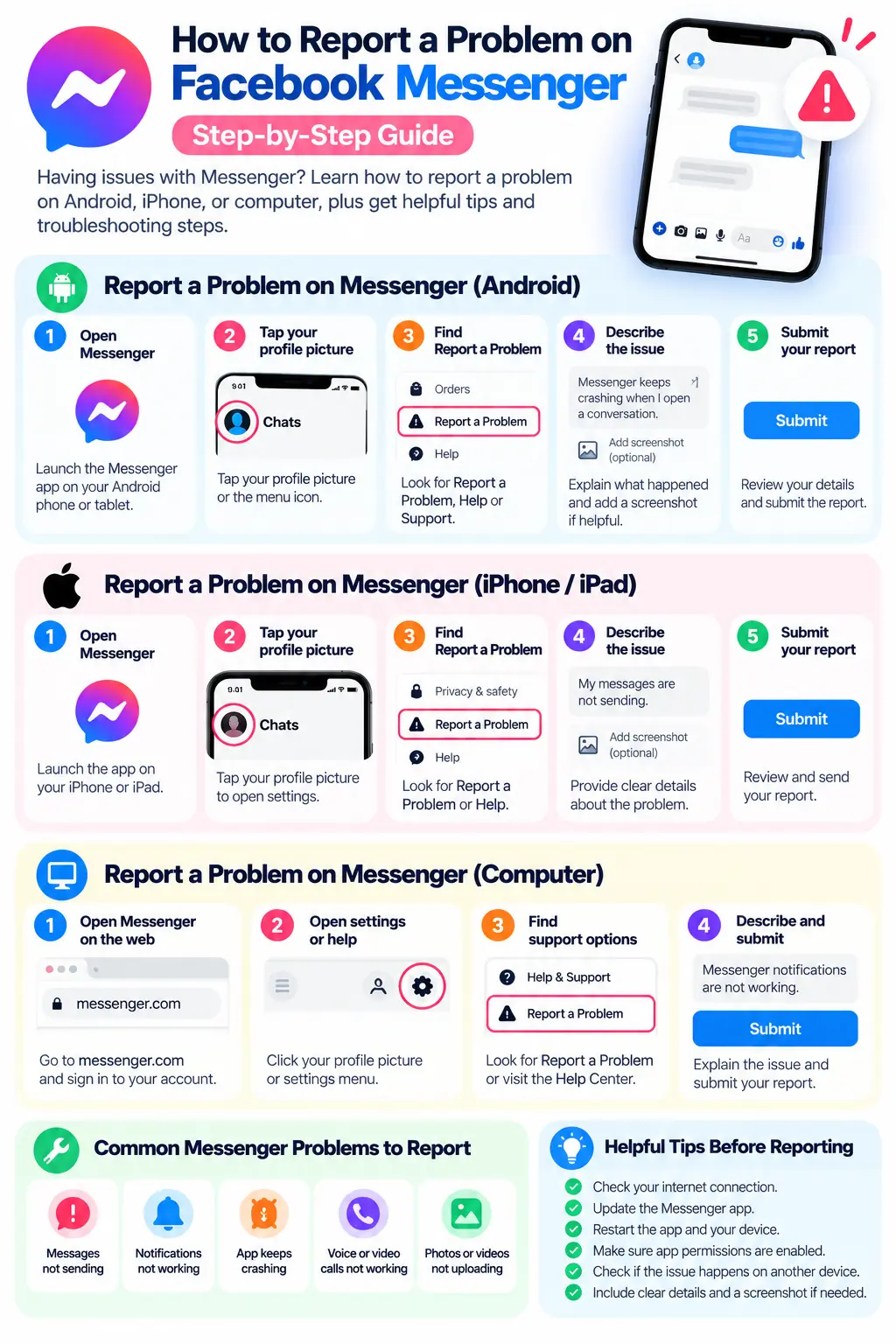 How to Report a Problem on Facebook Messenger: Step-by-Step Guide 3 Facebook Messenger problem Reporting Guide