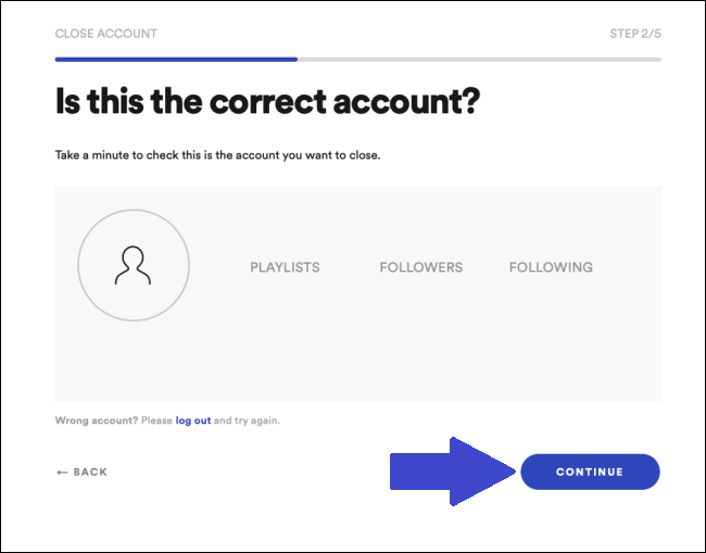 Close your Spotify Account Step 2