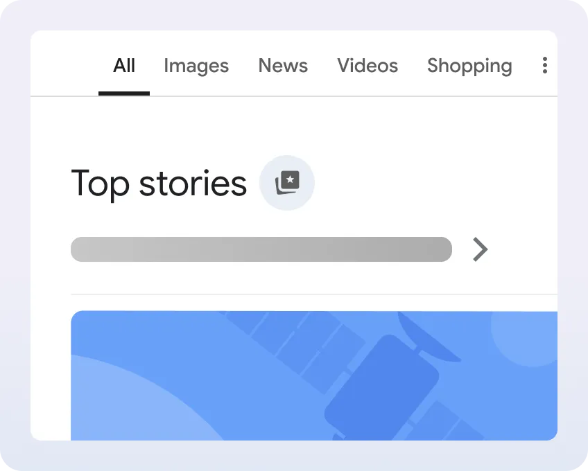 Search for a news topic, then tap the small icon next to the Top Stories heading.
