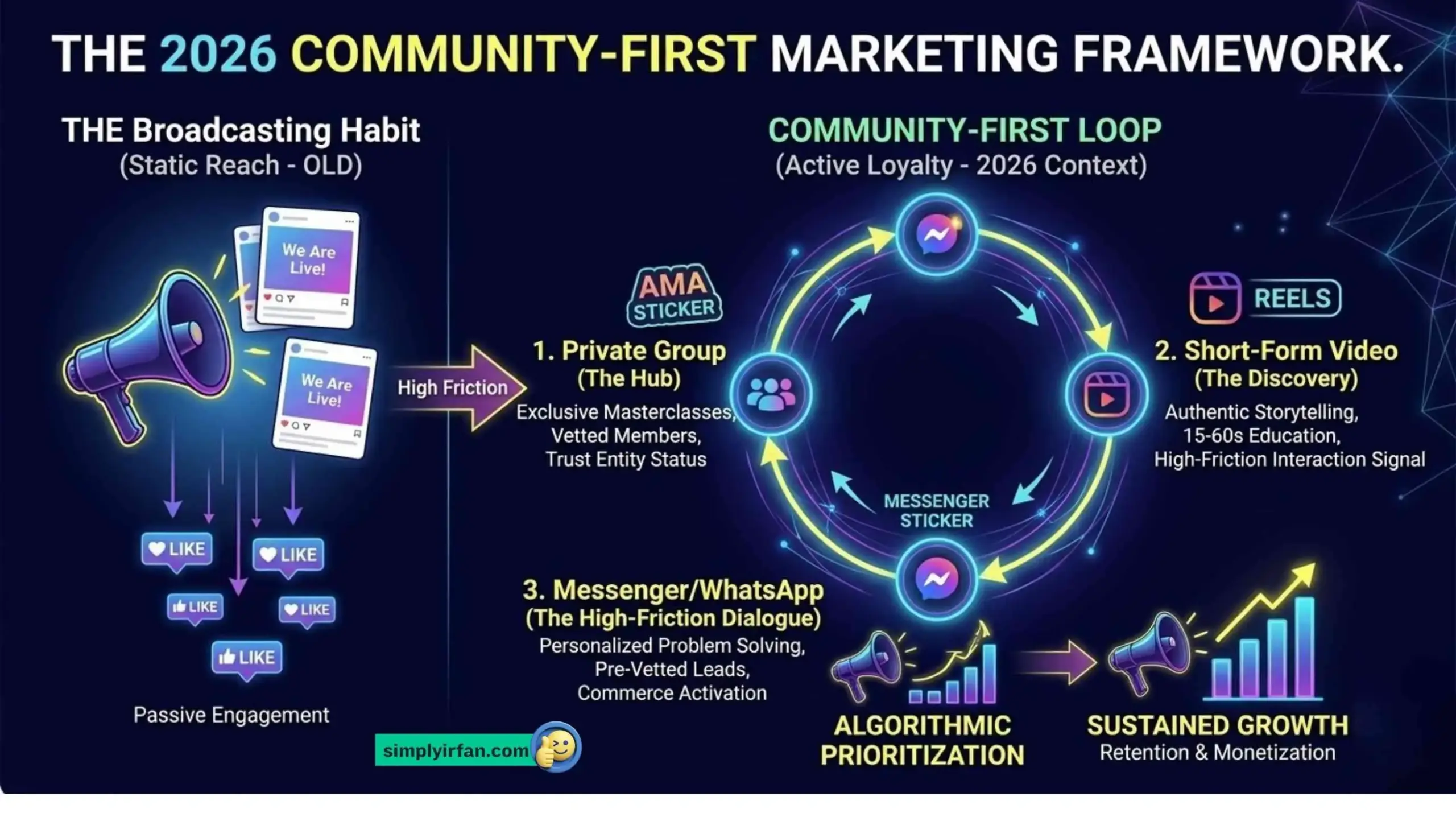 Facebook community first marketing framework