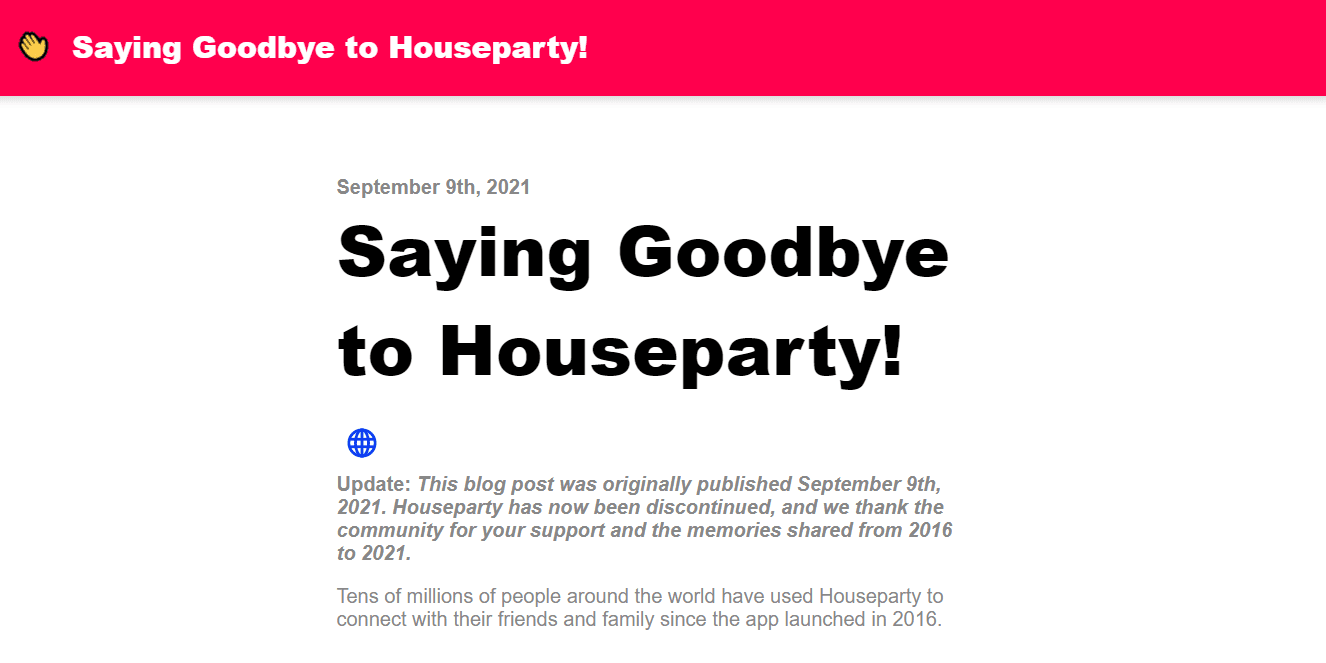 houseparty update