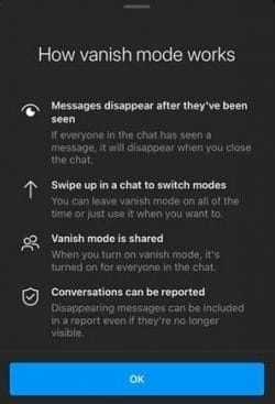 this is how Instagram's vanish mode works