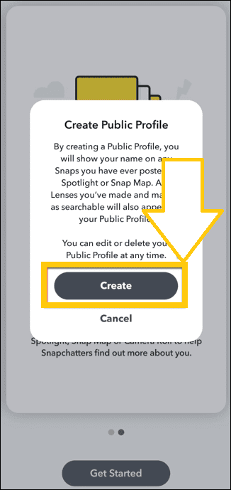 public profile snapchat create