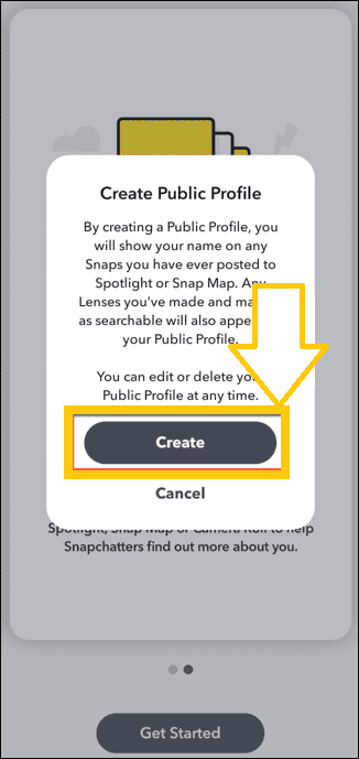 public profile snapchat create