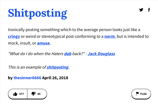 shitposting meaning on urban dictionary