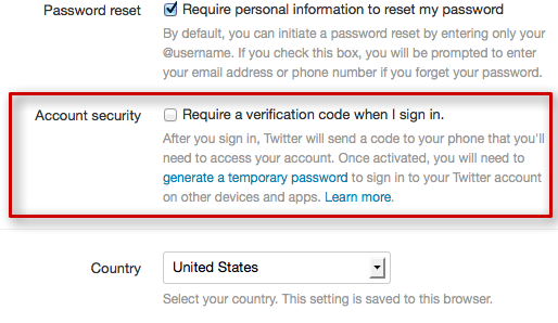 twitter 2FA - Two factor authentication